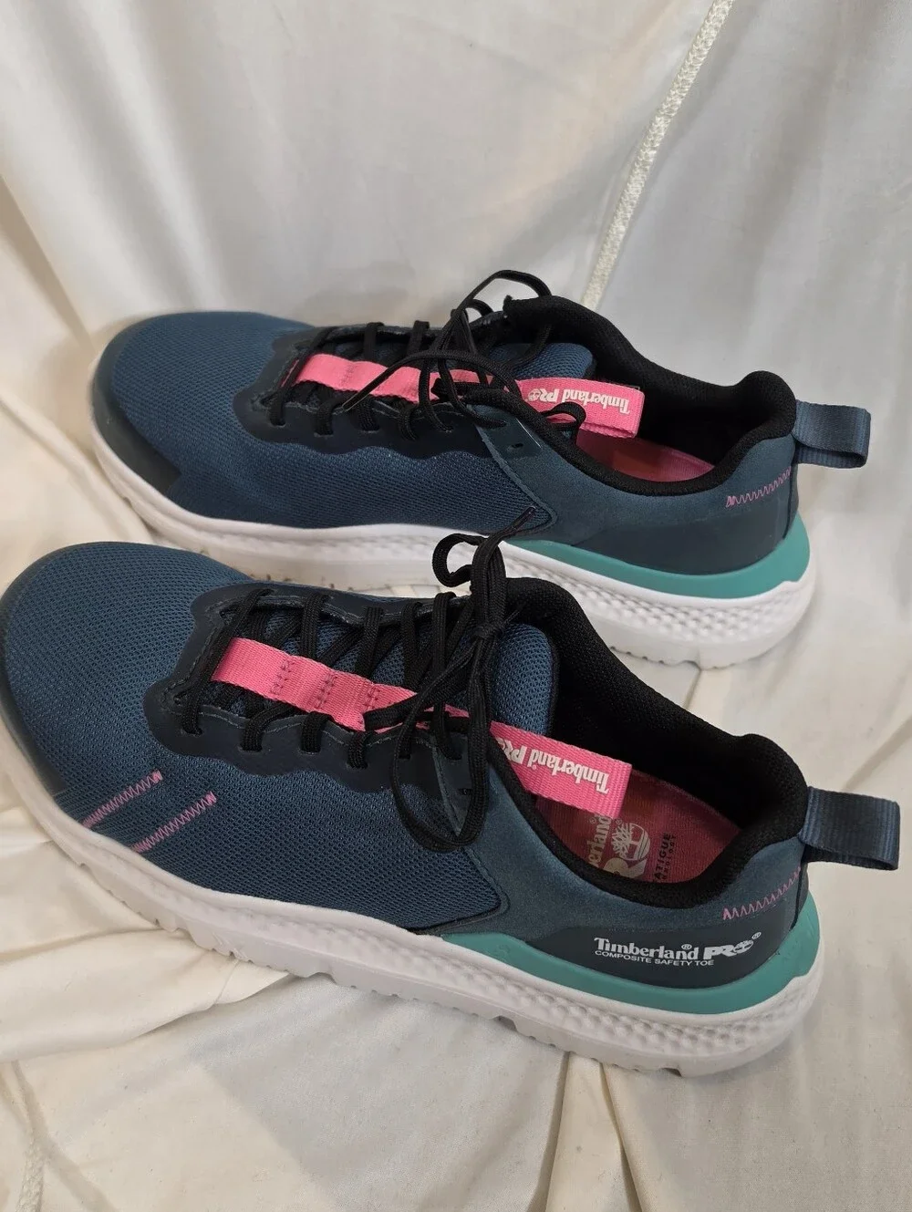 Timberland PRO Setra Women 7.5 W Comp Safety Toe Work Shoe Sneakers Teal A5RTJ